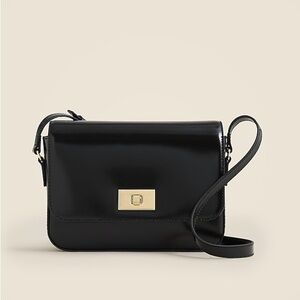 J. Crew Edie crossbody bag in Italian leather in Black